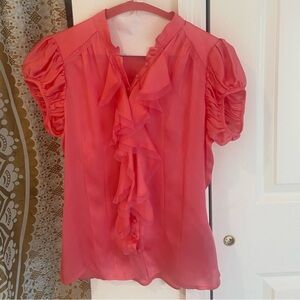Pink Bebe Ruffle Blouse size XS